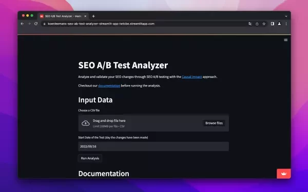 SEO test analyser