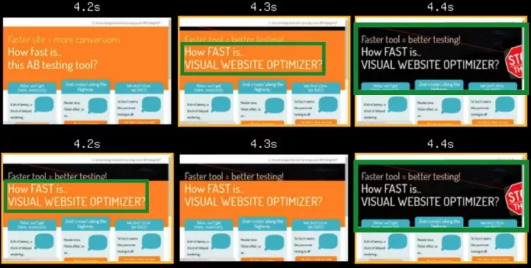 Filmstrip analysis example with highlight boxes