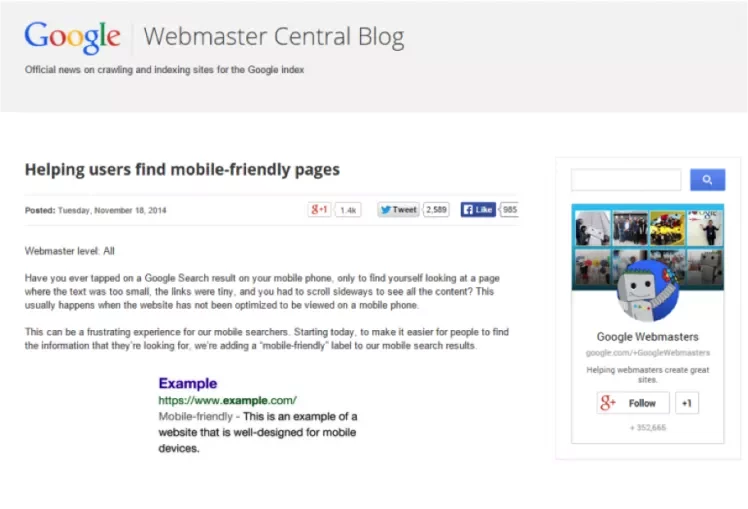 Google Mobile friendly