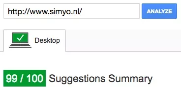 Google Page Speed - Simyo
