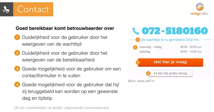 Conversiescan onderdeel contact