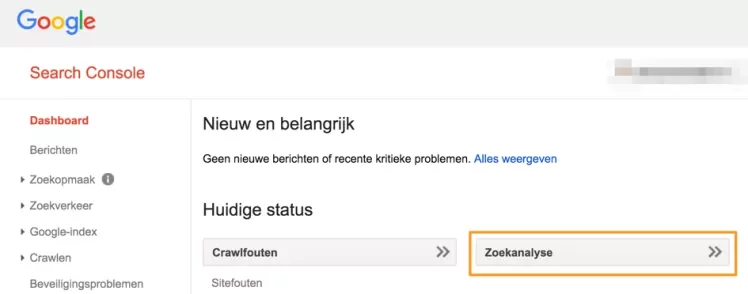 seo search console zoekanalyse