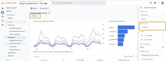 Gefilterd custom rapport in GA4