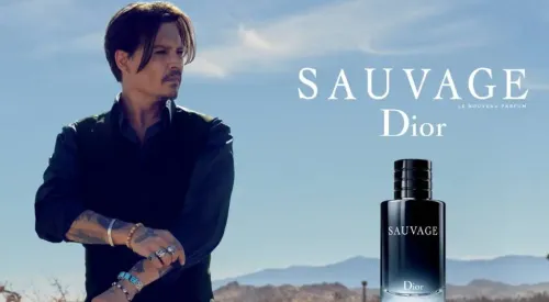 Johnny Depp als boegbeeld in de marketinguitingen van Dior Sauvage parfum.